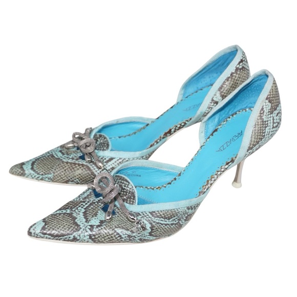 Apepazza Shoes - Apepazza Italian Limited Edition Blue/Gray Snakeskin Heels, Size 36 (US Size 6)